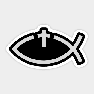 Ichthys & Cross Sticker